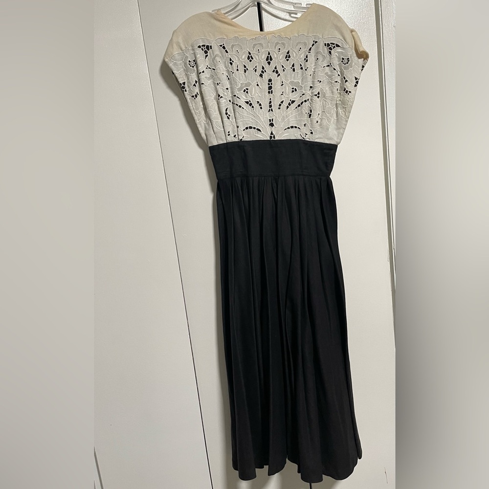 Vintage 80s Nancy Johnson Black and White Maxi Dress